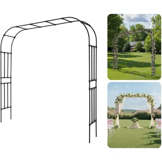 VEVOR Gartenbogen, 2400x2500x400 mm Rosenbogen, Rankhilfe, Kletterhilfe, Metallbogen, stabiler Rosenspalier für den Außenbereich mit Pfählen, ideal für Hof, Rasen, Hochzeitsfeier-Dekoration