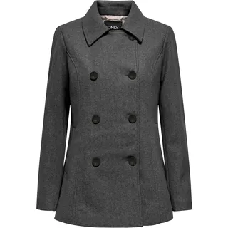 ONLY Kurzmantel "ONLBLAKE PEACOAT CC OTW" Kunstfaser, dunkelgrau melange detail:schwarz button