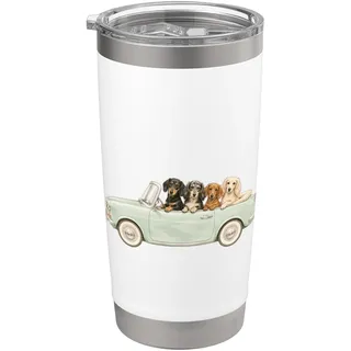 Aquarell Dackel Pickleball Wiener Hund Doxie Geschenk Doppelwandiger Edelstahl-Thermobecher