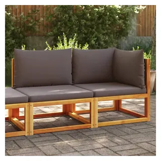 vidaXL Gartensofa mit Kissen 2-Sitzer Holz Akazie & Rattan
