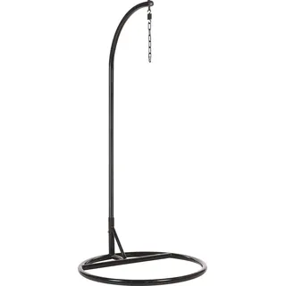 BELIANI Hängesesselgestell Schwarz Stahl mit Standfuß Kette und Zubehör freistehend pulverbeschichtetes Metallgestell moderner Look - Schwarz