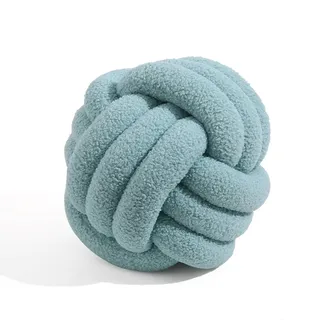 BSOMAM Knotenballkissen, geknoteter Ball, Wurfkissen, ultraweich, Begleitung, dekorativ, handgewebt, geknoteter Ball, Lammsamt, Sofakissen, Knotenkissen, Sofakissen für Schlafzimmer (Hellblau)