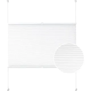 Fensterjalousie - Metall Jalousie - Breite Lamellen - Deckenmontage - Für französische Fenster - Sichtschutz blickdicht - 81 x 183 cm - Weiß