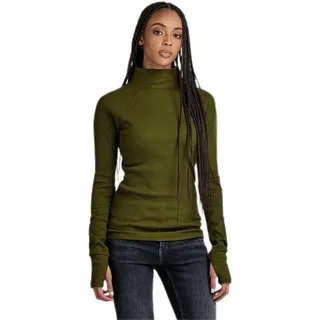G-Star RAW Damen Slim Rib Mock Top, Grün (Dark Olive D23339-D289-C744), XS