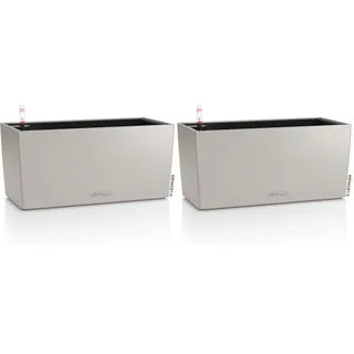 Lechuza-Pflanzgefäß BALCONERA Color 40 sandbraun, Balkonkasten mit Bewässerungssystem, Wasserstandsanzeiger und Pflanzeinsatz, Matte Oberfläche, 40 x 19 x 19 cm, 15477 (Packung mit 2)