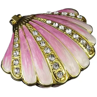 Schmuckkästchen in Muschelform Metall-Glas-Schmuckkästchen Rosa