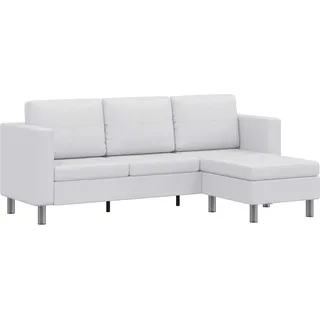 vidaXL Modulsofa 3-Sitzer Kunstleder Weiß - Weiß