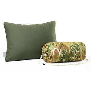 ACCURATEX Memory Foam Campingkissen, komprimierbares Reisekissen,Grün,33x45 | 100% Baumwollbezug, atmungsaktiv & hautfreundlich, leicht & platzsparend, ideales Campingzubehör für Outdoor