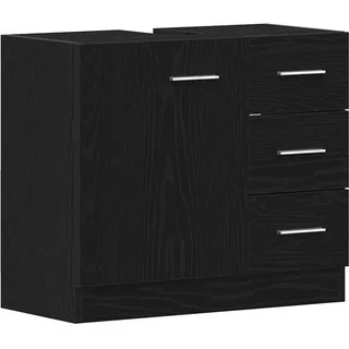 vidaXL Waschbeckenunterschrank Schwarz Eichen-Optik 63x30x54 cm - Schwarz