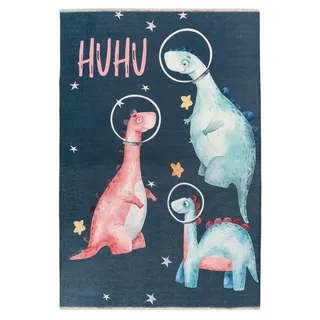 Kinderteppich KAYOOM "Joanna 627", multi, B:115cm H:6mm L:170cm, Baumwolle, Teppiche, Kinderteppich, Kurzflor, Modernes Muster, Deko, Wolle, Dino, Dinosaurier