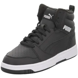 Puma Rebound V6 Mid Wtr Jr Sneaker, Black White, 37.5