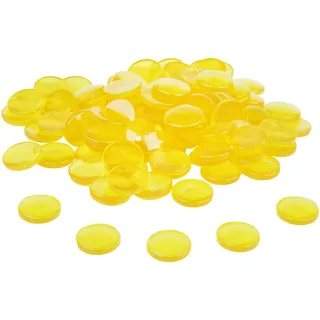 Wissner WISSNER® 100 Muggelsteine ø 20 mm, Gelbe Nuggets aus RE-Plastic, Bruchsicher & Robust, zum Basteln, Lernen und Dekorieren