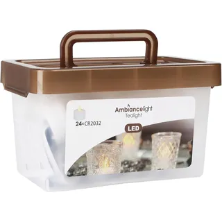 Led Teelichter Wachskerzen 24 Stück warmweiß Stimmungslicht - Weiß