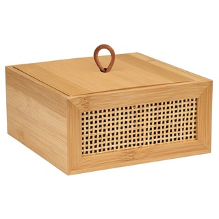 Wenko Aufbewahrungsbox Allegre (1 St.), mit Deckel, aus Bambus Rattan, Braun,