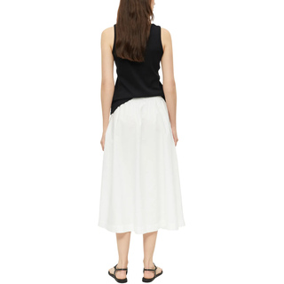 Faltenrock S.OLIVER, Damen, Gr. 34, weiß, Web, Obermaterial: 60% Baumwolle, 40% Lyocell, unifarben, normal lang, Röcke Faltenrock, Sommerrock mit elastischem Bund