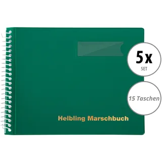 Helbling BMG15 Marschbuch grün 15 Taschen 5x Set