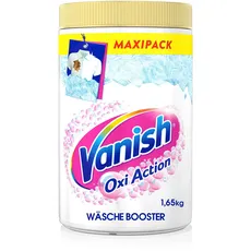 Vanish Oxi Action Powerweiss Pulver – 1 x 1,65 kg – Fleckenentferner und Wäsche-Booster Pulver ohne Chlor – Für weiße Wäsche