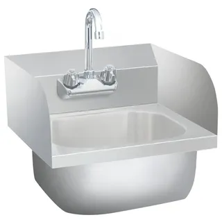 vidaXL Gastro-Handwaschbecken mit Wasserhahn Edelstahl - Silber