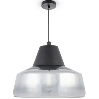 Paco Home Pendelleuchte »DIARA« E27 Glas Esszimmer Lampe Hängeleuchte Modern Vintage Industrial E27, schwarz