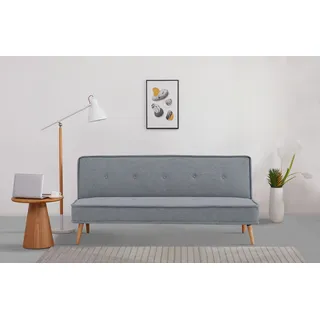 INOSIGN Schlafsofa »ARBON,183cm, klappbarer 3-Sitzer mit verstellbarer Rückenlehne und« Bettfunktion, Webstoff und Kunstleder, grau