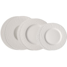Bild Manufacture Rock blanc Teller-Set, 6 tlg., Geschirr Set für 2 Personen, Premium Porzellan, Weiß