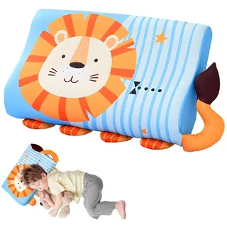 Jonuin Schlummerkids Kissen, 46x26cm Calmly Kinderkissen mit Kopfkissenbezug, Memory Schaum, Ergonomisch Schlummerkids Kissen Kinder, Atmungsaktiv Komfortkissen für Kinderschlaf (Löwe)
