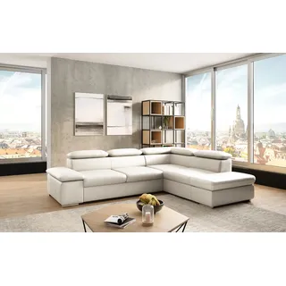 sit&more Ecksofa »Valentine L-Form, B: 272 cm« mit Arm- & Kopfteilverstellung, optional mit Bettfunktion, weiß