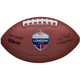Wilson NFL London Games Duke Replica Football, Gefertigt aus hochwertigem Leder und robustem Schaumstoff, Hilft bei präzisen Würfen, Farbe: Braun, Offizielle Größe
