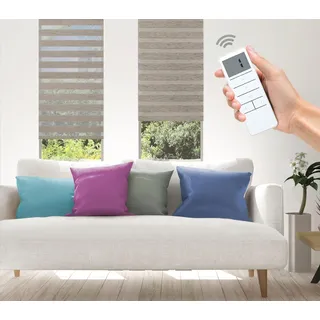 Good Life Elektrisches Rollo »Wood - SMART HOME« Lichtschutz ohne Bohren mit Fernbedienung, braun