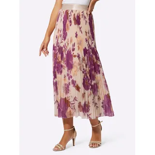CREATION L Plisseerock in elfenbein-fuchsia-bedruckt | Gr.: 36