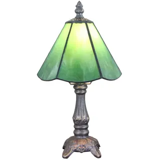 Tokira Tiffany-Stil Tischlampe Klein, E14 6 Zoll Grün Mehrfarbiges Glas Lampenschirm, Süße kleine Tischlampe fürs Kinderzimmer, gemütliche Mini-Schlafzimmer-Nachttischlampe(Ohne Glühbirnen)