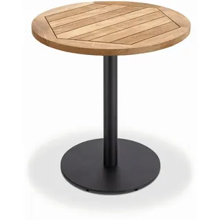 Klapptisch Bistro anthrazit rund - 70 cm rund Teak recycled