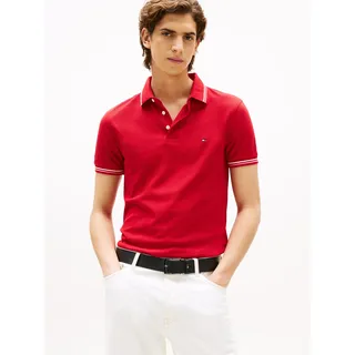 Tommy Hilfiger Tipped Slim Fit Kurzarm-poloshirt - Mid Red - 2XL