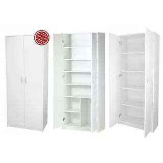 home collective Kleiderschrank Mehrzweckschrank mit SOFT CLOSE Türdämpfer weiß 74cm breit 180cm hoch Aktenschrank Haushaltsschrank - Weiß