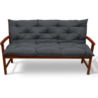 Beautissu Bankauflage 120 x 50 x 8 cm grau 1 St.