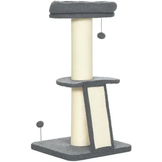 PawHut Kratzbaum 92 cm Dunkelgrau+Cremeweiß