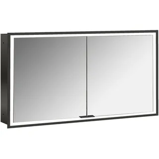emco prime Lichtspiegelschrank, 1300 mm, 2 Türen, Unterputzmodell, 949713595, Farbe: schwarz/spiegel
