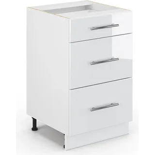 Vicco Schubladenschrank Fame-Line 50 x 82 x 51,6 cm Weiß Hochglanz