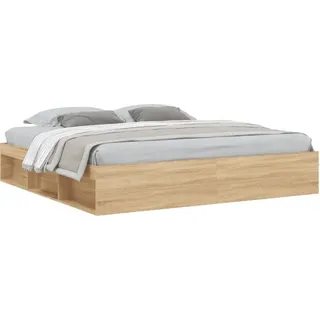 vidaXL Bettgestell Sonoma-Eiche 200x200 cm - Braun