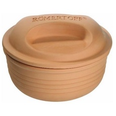 Römertopf Multibräter rund aus Naturton Keramik Bräter für bis zu 4 Personen & einem Volumen von 2 Liter