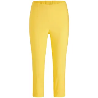 Schlupfhose GOLDNER "Kurzgröße Schlupfhose LOUISA mit Steppnähten", Damen, Gr. 19, K-Gr, gelb, Obermaterial: 72% Viskose CV. 25% Polyamid PA. 3% Elasthan EL., normal, Hosen Schlupfhose, Superelastisch