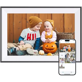 Dragon Touch 10.1'' WiFi Digitaler Bilderrahmen – HD IPS Touchscreen, Auto-Rotate, Sofortiges Teilen von Fotos/Videos, 16GB Speicher Familie und Freunde
