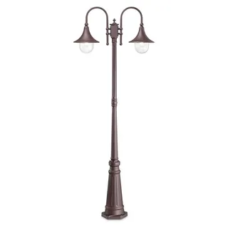 Außen Rustikal-Landhaus Lampe Cima Aluminium Kaffee 2 Lichter E27