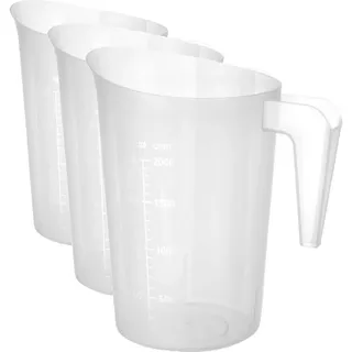 HENDI Messbecher, mit Skalierung, Stapelbar, Bruchsicher, 2,0L, ø160x(H)205mm, Polypropylen (Packung mit 3)