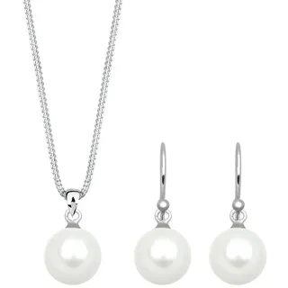 Elli Schmuckset Damen Set Basic mit Muschelkernperlen in 925 Sterling Silber