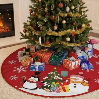 Weihnachtsbaum Decke 90cm, Weihnachtsbaumdecke Rund Tannenbaum Decke Weihnachtsbaum Rock Baumdecke Weihnachtsbaumrock Tannenbaumdecke Christbaumdecke Christmas Tree Skirt Decorations Dekorationen