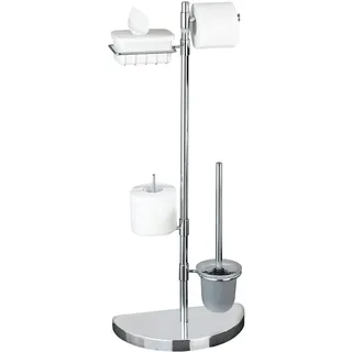 Wenko WC-Garnitur mit Ersatzrollen- und Feuchttücher-Halter,