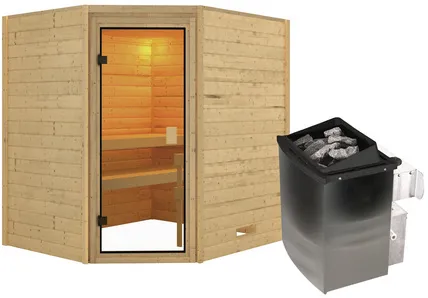 Bild von Sauna Mia - 9 kW Saunaofen mit Steuerung für 3 Personen beige