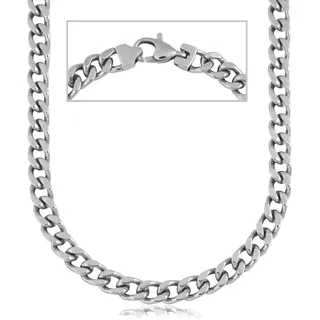 Edelstahlkette FIRETTI "Schmuck Geschenk Halskette Panzerkette" Gr. 55, silber (silberfarben), Halsketten, Herren, 55, Edelstahl, L: 45 50 55 60 B: 6mm, Edelstahlkette, B:6mm