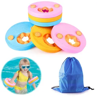 6 Stück Schwimmscheiben Kinder 3-6 Jahre, Schwimmflügel Kinder Schwimmhilfe EVA-Schaum Schwimmscheiben Ohne Aufblasen, Schwimmarmbänder für das Kind zum Schwimmen Lernen für Jungen Mädchen